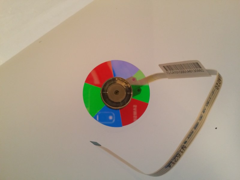 Fresh color wheel straight out of the cardboard box made mostly out of tape. (Is this a common Chinese shipping practice?)